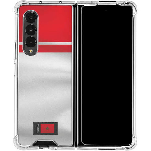 Morocco Soccer Flag Galaxy Z Fold4 5G Clear Case